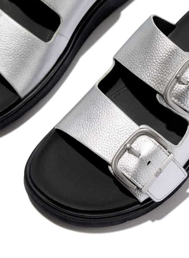 Fitflop GEN-FF BUCKLE TUMBLED-LEATHER TWO-BAR SLIDES
