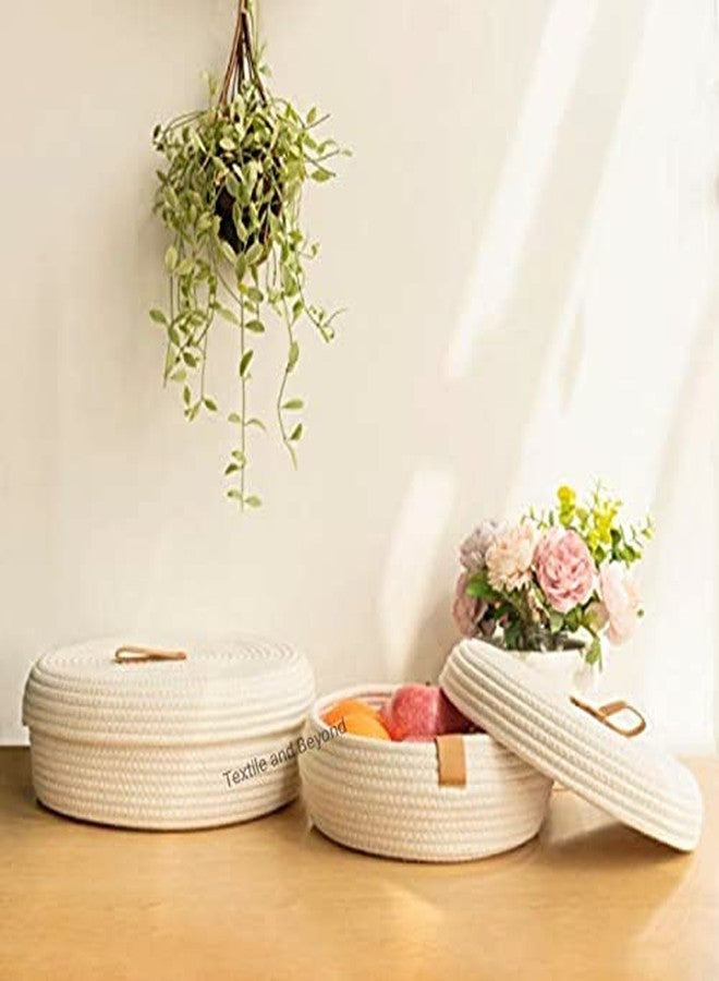 Textile and Beyond منظم تخزين صغير من الحبال من Textile and Beyond Boho Home Decor - سلة من الجوت للغسيل والفواكه والألعاب وسلة الهدايا وصينية للأطفال لغرفة المعيشة والمطبخ والحمام (1.40 كجم) - Image 3