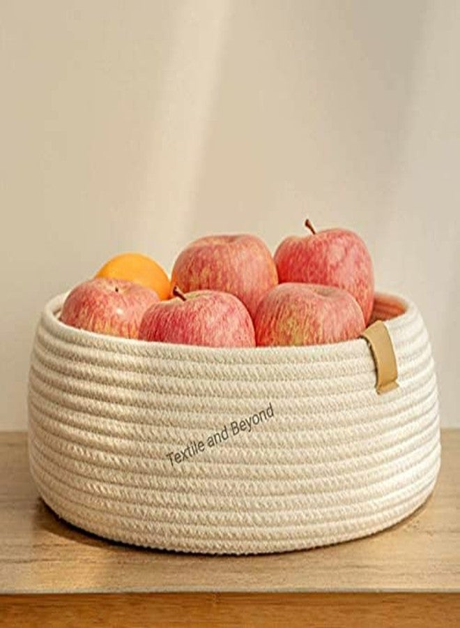 Textile and Beyond منظم تخزين صغير من الحبال من Textile and Beyond Boho Home Decor - سلة من الجوت للغسيل والفواكه والألعاب وسلة الهدايا وصينية للأطفال لغرفة المعيشة والمطبخ والحمام (1.40 كجم) - Image 2
