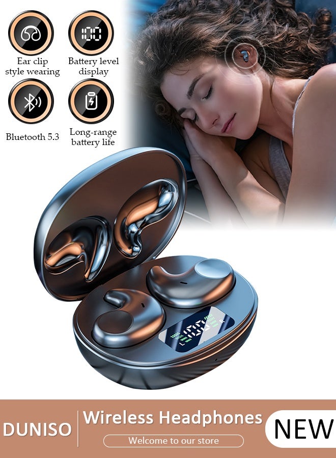 DUNISO Wireless Earbuds Bluetooth V5.3 Headphones Deep Bass Stereo Ear Buds with LED Power Display Charging Case Earphones with Mic Headset for Game Sports and Music - Image 1