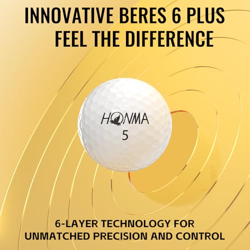 Honma BERES 5S Plus 6-Layer Golf Balls,Tour-Level Spin Control & Stable Flight Golfballs,Max Distance with Soft Unrethane Cover, for Men & Women Golfers,Intermediate to Advanced Players,1 Dozen - Image 3