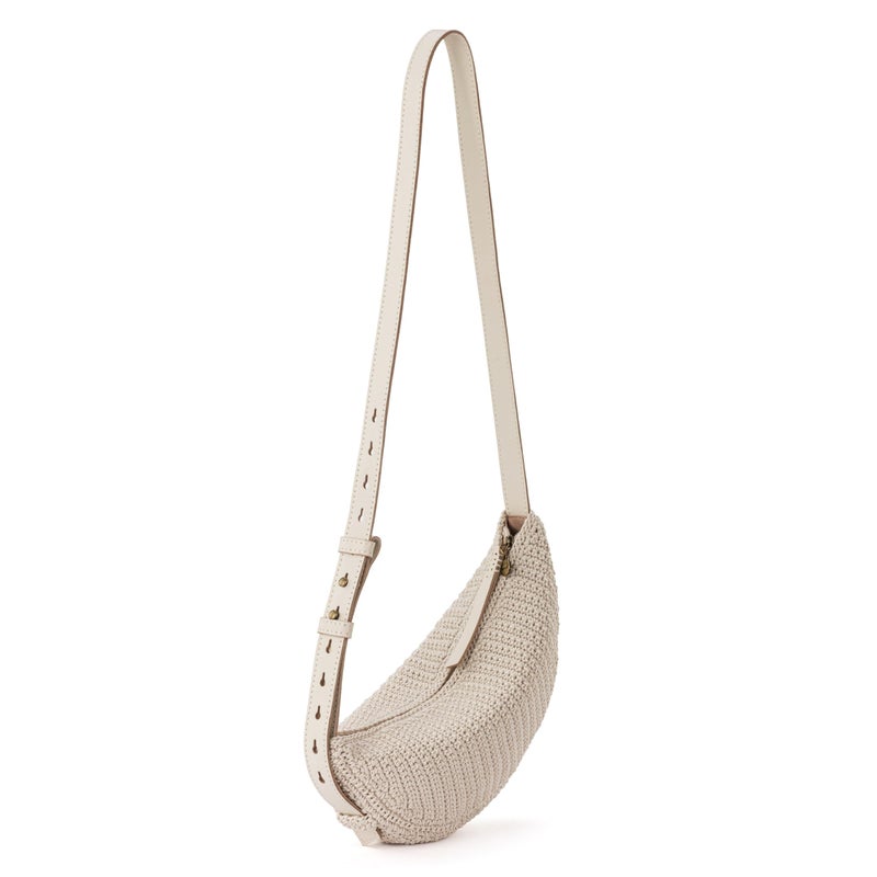 The Sak Tess Sling Bag in Crochet, Adjustable Crossbody Strap, Ecru - Image 3