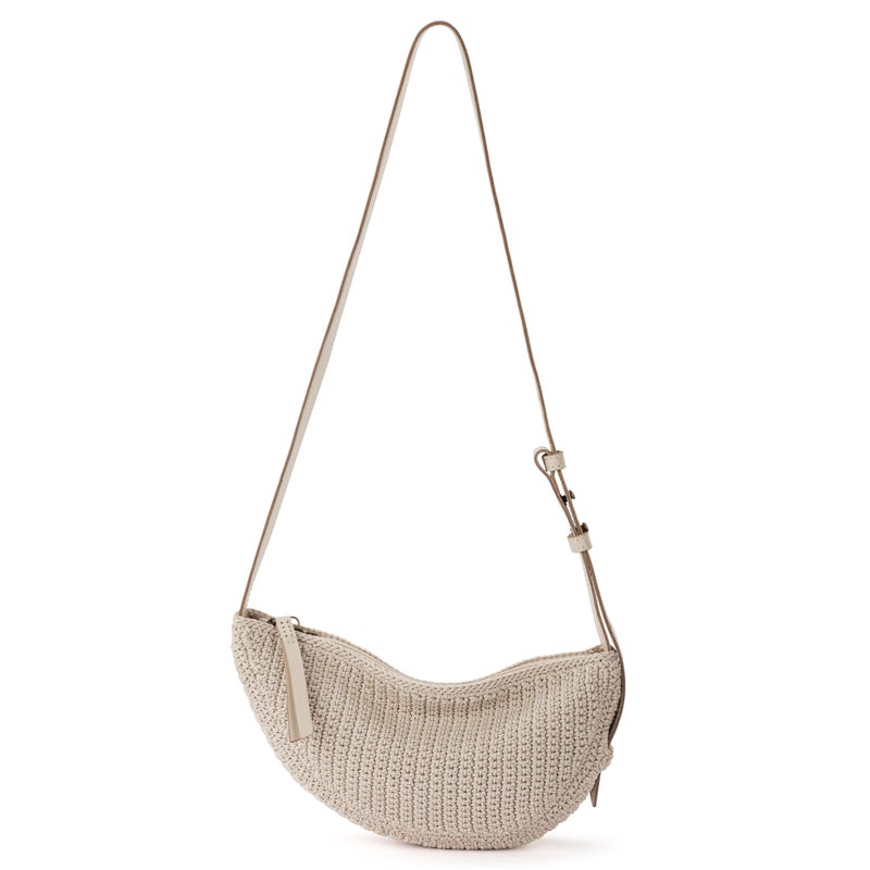 The Sak Tess Sling Bag in Crochet, Adjustable Crossbody Strap, Ecru - Image 1