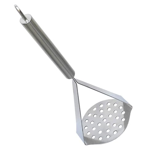 EVK® Stainless Steel Potato Crusher Vegetable Smasher Pav Bhaji Masher with Handle for Effortless Kitchen Uses (Masher 25CM) - Image 1