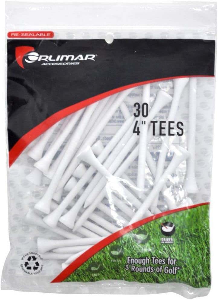 Orlimar 30-Pack 4-Inch Wood Golf Tees - Biodegradable and Precision Milled - Image 1