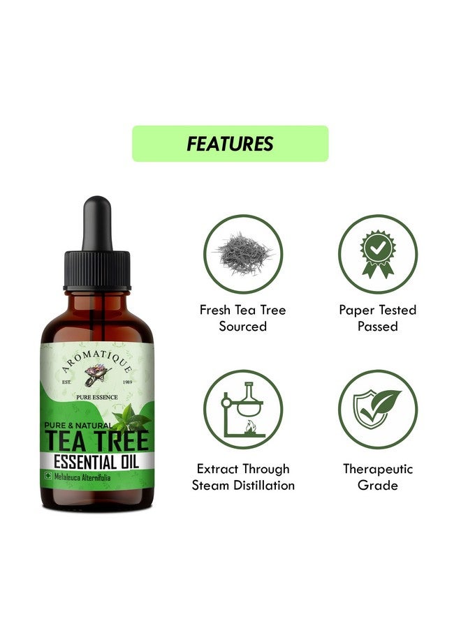 AROMATIQUE زيت شجرة الشاي العطري للوجه - زيت شجرة الشاي الأساسي للبشرة، نمو الشعر، فروة الرأس، حب الشباب - زيت شجرة الشاي 15 مل - Image 3