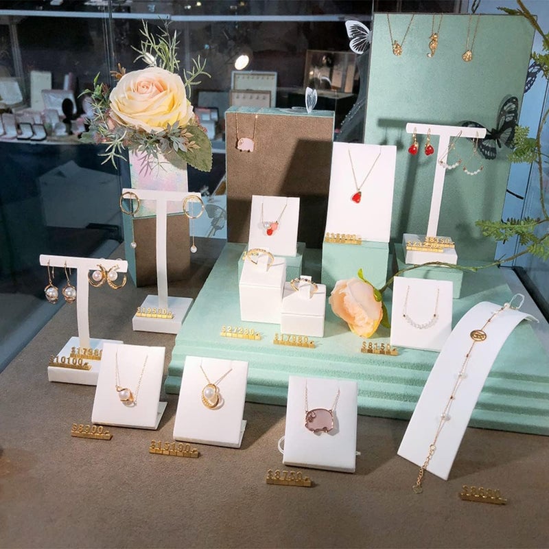 Mollytek 10 Sets Price Display Cubes Blocks Numbers Glod Metal Price Tag for Jewelry Price Display Counter Stand Adjustable Assembly Mini Dollar Price Display Signs for Retail Shop (Golden) - Image 3