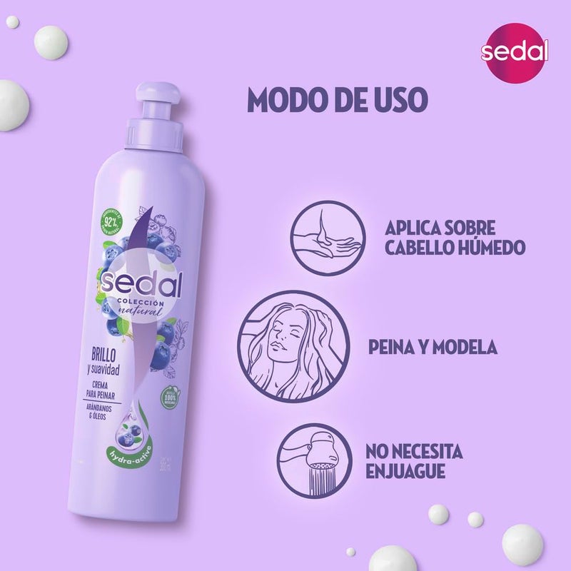Sedal Natural Gloss & Softness Combing Cream 300ml - Image 2