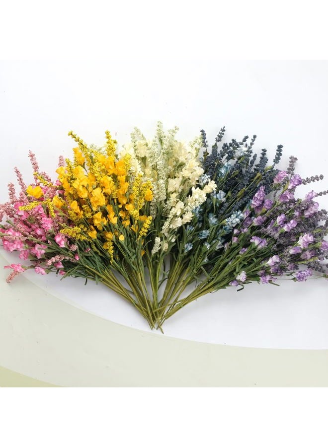 Tempus 10Pcs Artificial Spring/Summer Flowers Outdoor Decor UV Resistant Fake Plants Wedding Party Vase Bouquet Floral Arrangement Home Decor Indoor Garden Decor(Milky White) - Image 4