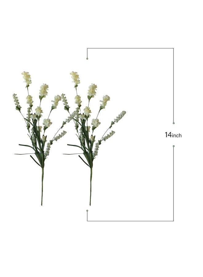 Tempus 10Pcs Artificial Spring/Summer Flowers Outdoor Decor UV Resistant Fake Plants Wedding Party Vase Bouquet Floral Arrangement Home Decor Indoor Garden Decor(Milky White) - Image 3