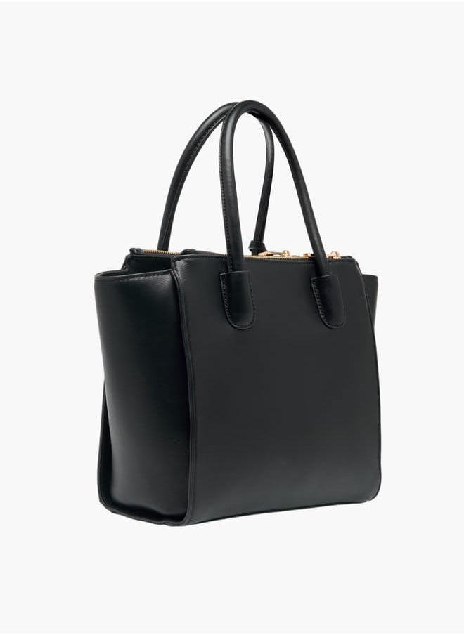 Flora Bella By Shoexpress Women Solid Tote Bag with Double Handle  - Image 3