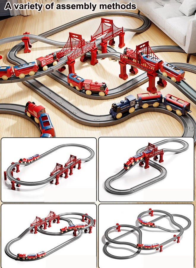 110cm electric rail train playset Electric high-speed rail train toys Assemble the rail train set Model train toys Train toys with tracks Birthday present Toys for boys  - Image 4