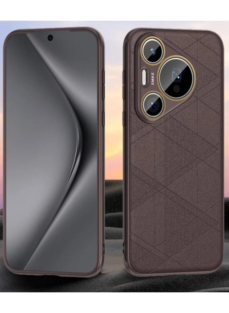 general Case Compatible with Huawei Pura 70 Pro Case Luxurious Leather Textile Pattern PC Back Cover For Huawei Pura 70 Pro Plus 5G Shockproof Bumper