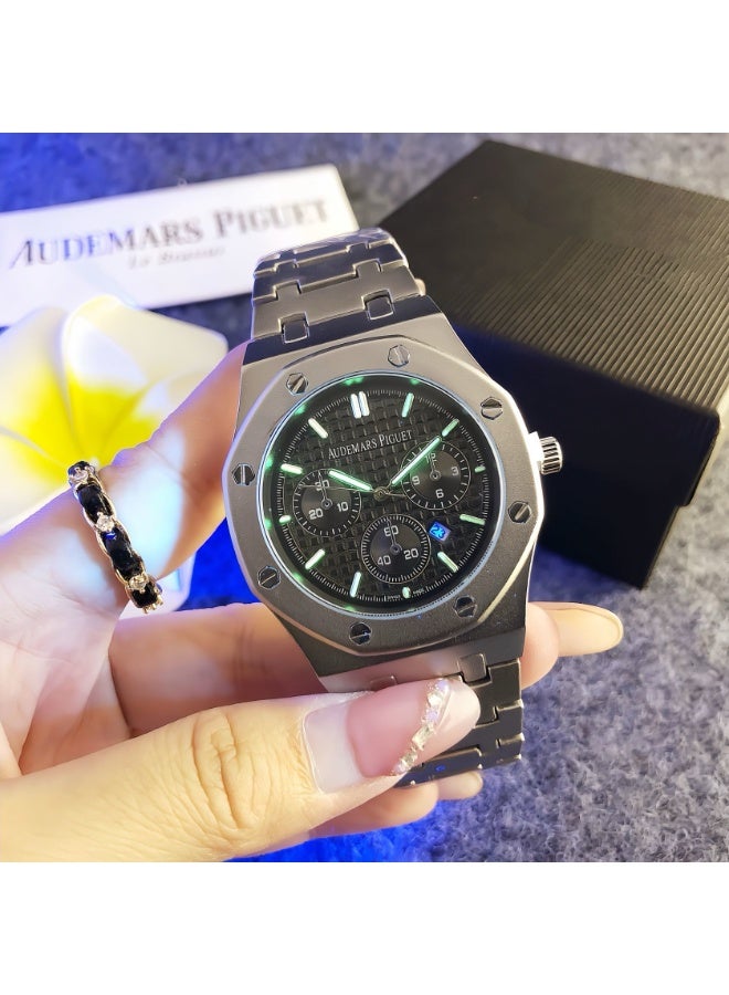 Audemars Piguet 18k Gold Steel Watch Bracelet Luxury Stopwatch - Image 3