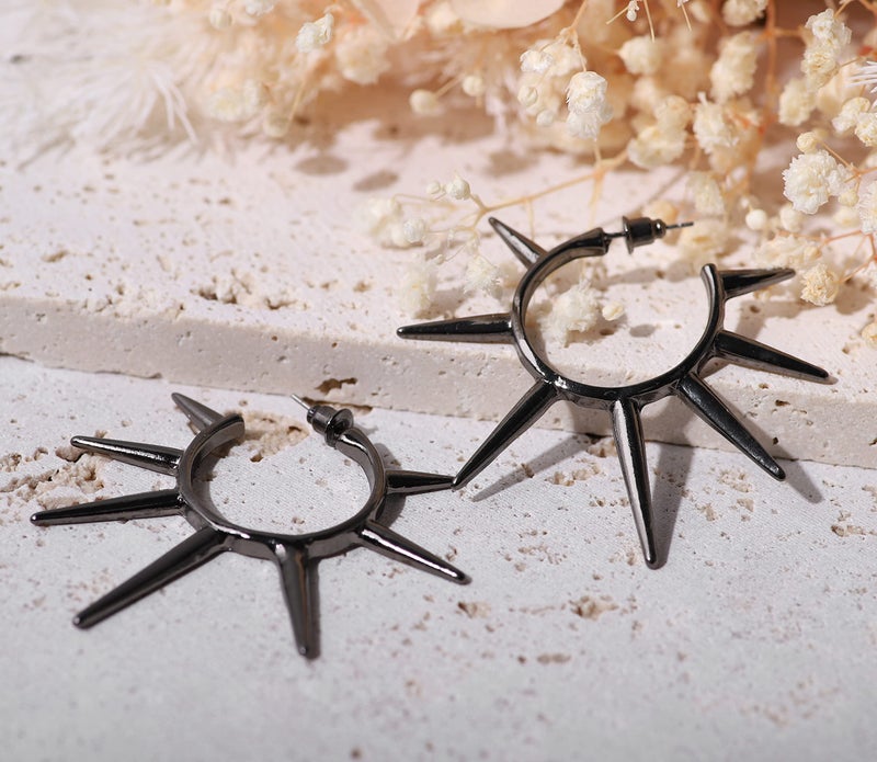 Sacina Gothic Punk Spike Earrings, Zinc Alloy Spike Earrings Pendant, Goth Jewelry Gift for Women, Men, Christmas Gift For Women, Men - Image 4