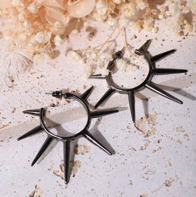 Sacina Gothic Punk Spike Earrings, Zinc Alloy Spike Earrings Pendant, Goth Jewelry Gift for Women, Men, Christmas Gift For Women, Men - Image 5