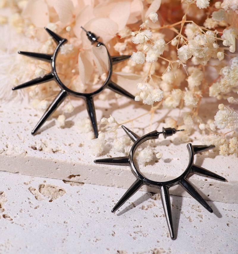 Sacina Gothic Punk Spike Earrings, Zinc Alloy Spike Earrings Pendant, Goth Jewelry Gift for Women, Men, Christmas Gift For Women, Men - Image 3
