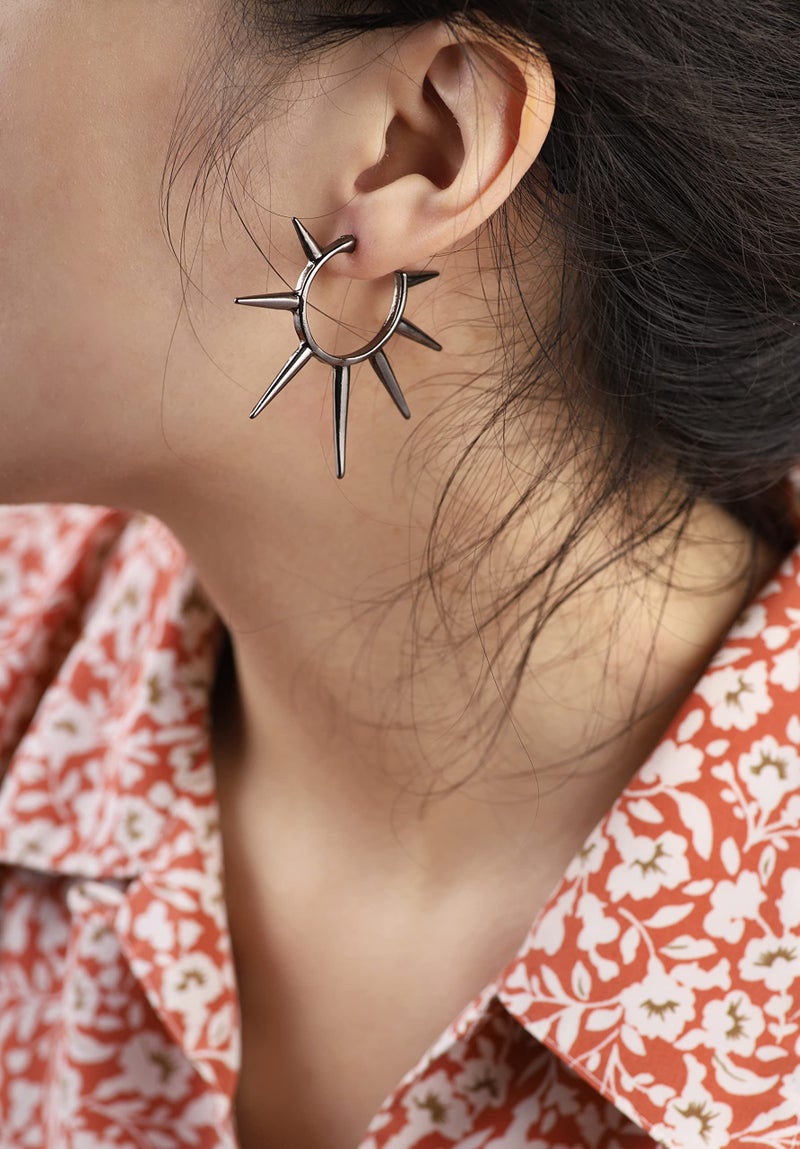 Sacina Gothic Punk Spike Earrings, Zinc Alloy Spike Earrings Pendant, Goth Jewelry Gift for Women, Men, Christmas Gift For Women, Men - Image 2