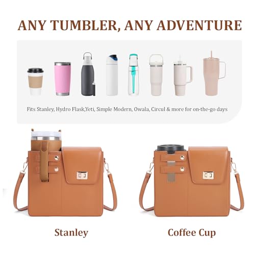 BBIQI Stanley Purse Cup Holder Bag with Strap- Outdoor Portable Crossbody Water Bottle Storage Bag for Stanley Cup Tumbler 40 oz - Image 3