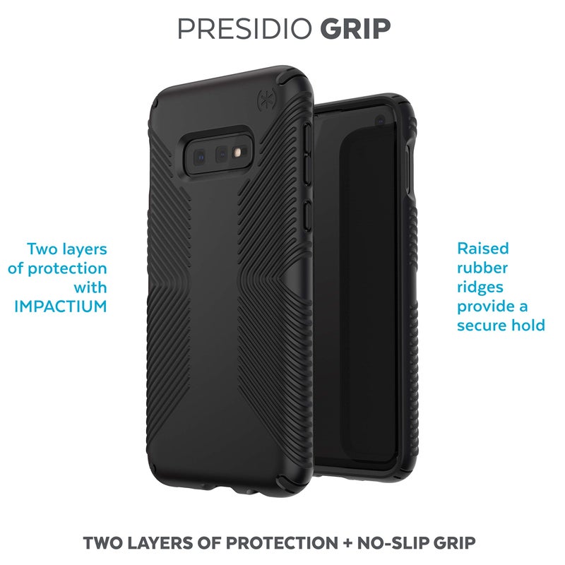 Speck Presidio Grip Samsung Galaxy S10E Case, Black/Black (124578-1050) - Image 2
