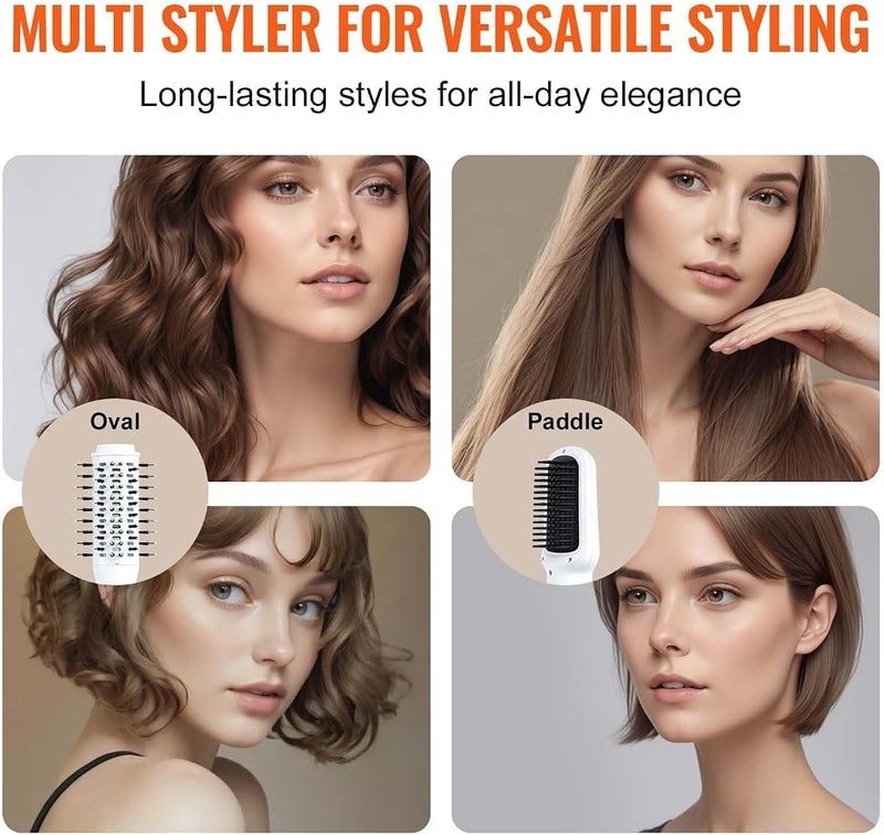 VEVOR Hair Dryer, Ion Hair Dryer Brush, 110,000 RPM Airstyler with Oval & Paddle Brush, 4 Temperature & 3 Speed Blow Dryer Brush Styling Tool for Drying, Volumizing Straightening - Image 4