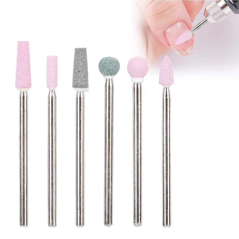 5 Types 6Pcs/Pack Nail Art Drill Manicure, Stainless Steel Manicure Tools, Nail Corundum Nail Drill Bits For Face Moisturizers Art Shop Exquisite Tools(Jg#5)