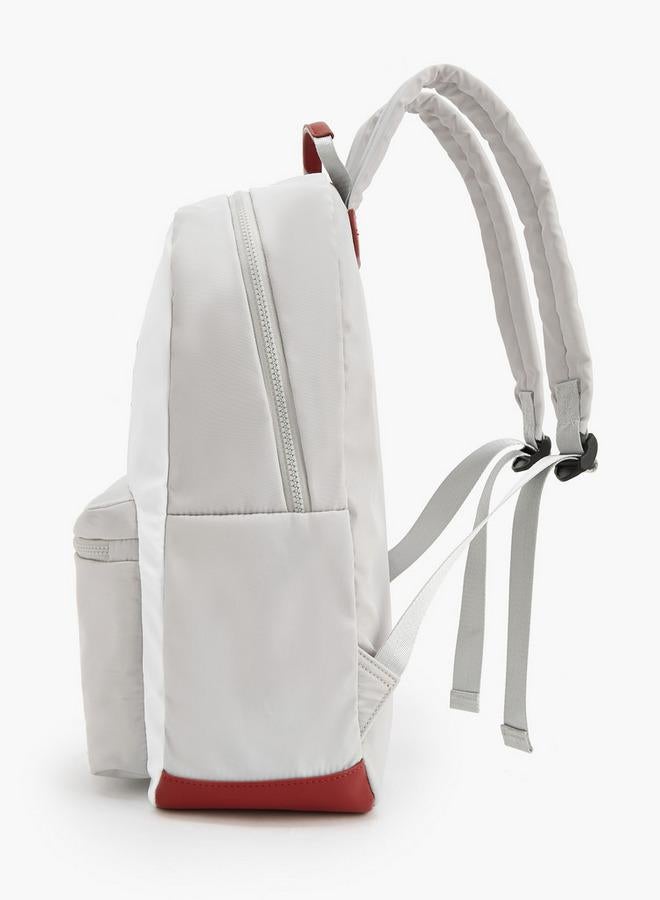 Lee Cooper Logo Print School Backpack With Front Pocket - 29.5x15x44 CM - Image 3