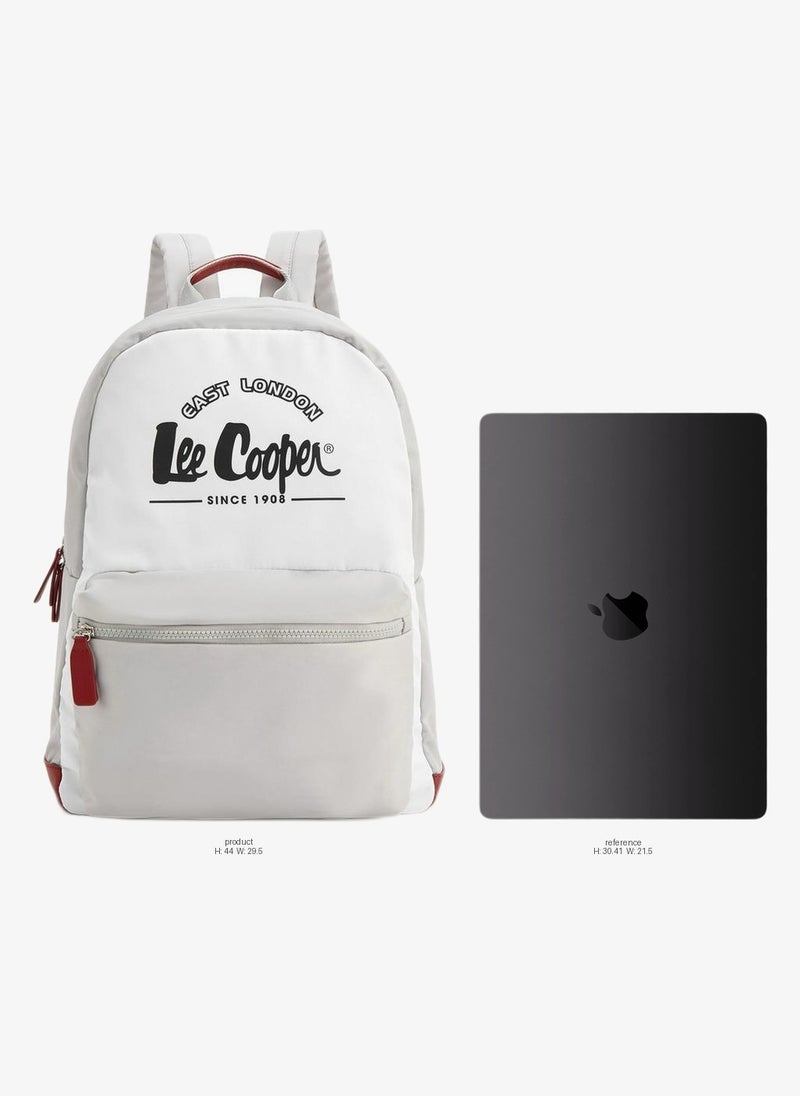 Lee Cooper Logo Print School Backpack With Front Pocket - 29.5x15x44 CM - Image 2