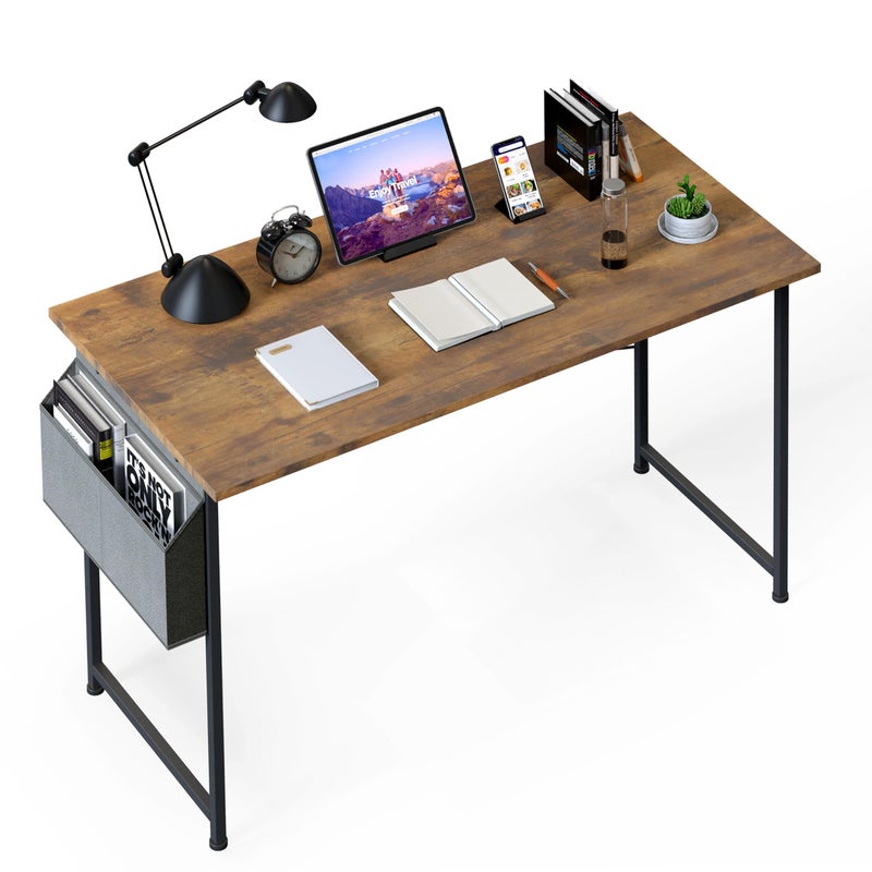 YSSOA Small Space Writing Desk with Headphone Hooks Modern Simple Design Suitable for Study Home Office and Living Room