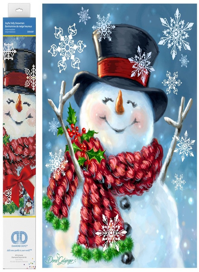 DIAMOND DOTZ Joyful Jolly Snowman Diamond Painting Kits for Adults - Diamond Art Kits a Relaxing Creative Craft Kit with Dotz Gems 18x14 - Image 1