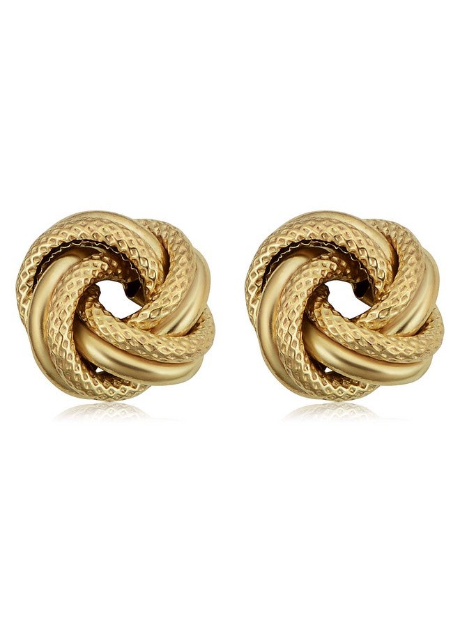 كول جوليري أقراط من الذهب الأصفر عيار 10 قيراط بتصميم عقدة الحب - Image 3