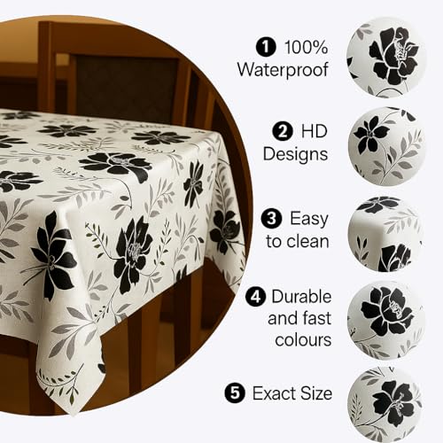Homerz Premium Waterproof Centre Table Cover, Exact Sizes, Royal Finish (Black Lotus, 36x54 inch-Center Table) - Image 4