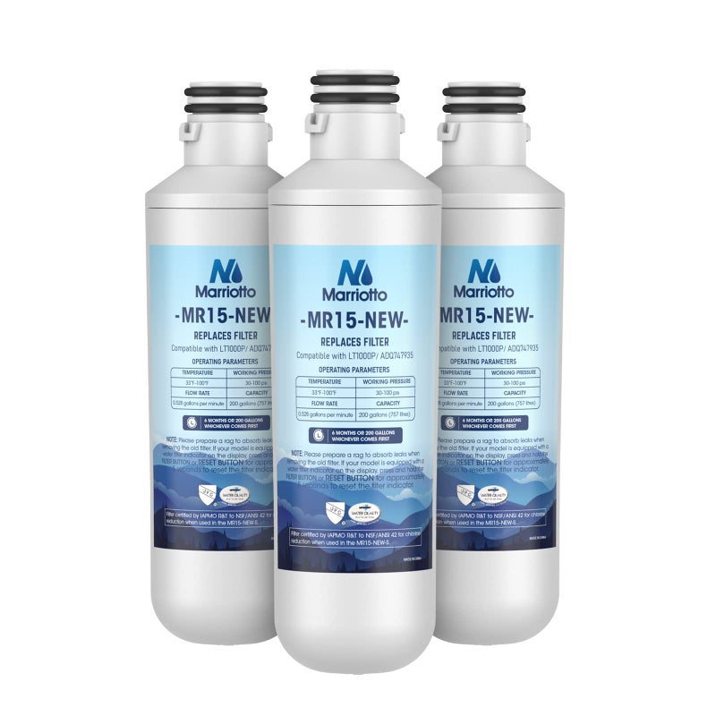 Marriotto Lt1000Pc Refrigerator Water Filter Water Filter Adq747935 Compatible With Lt1000Pc Lt1000Pc/Pcs Lt-1000Pc Mdj64844601 Adq747935 Adq74793504 Water Filter (3 Pack) - Image 1