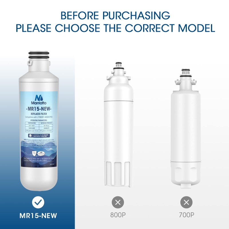 Marriotto Lt1000Pc Refrigerator Water Filter Water Filter Adq747935 Compatible With Lt1000Pc Lt1000Pc/Pcs Lt-1000Pc Mdj64844601 Adq747935 Adq74793504 Water Filter (3 Pack) - Image 3