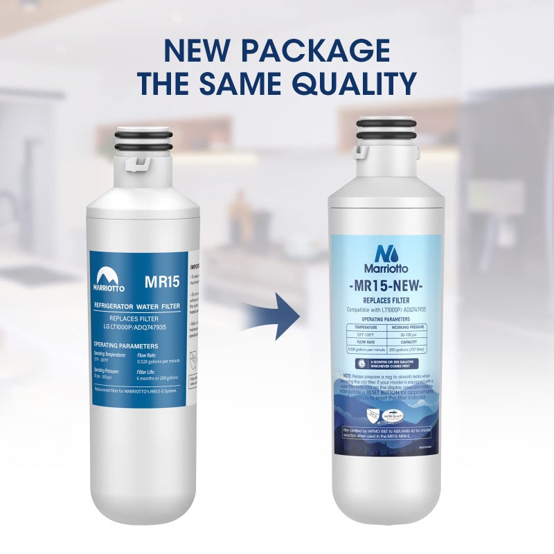 Marriotto Lt1000Pc Refrigerator Water Filter Water Filter Adq747935 Compatible With Lt1000Pc Lt1000Pc/Pcs Lt-1000Pc Mdj64844601 Adq747935 Adq74793504 Water Filter (3 Pack) - Image 2