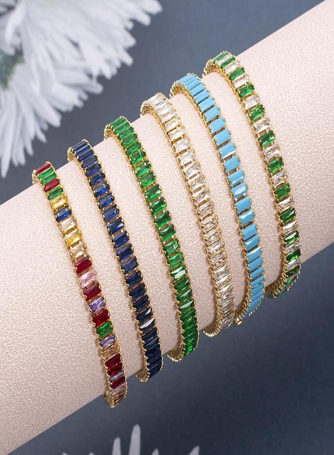 FULAIDA® Simple Colorful Zircon Claw Chain Bracelet for women | Full Diamond jewellery acessories | 2 - Image 4