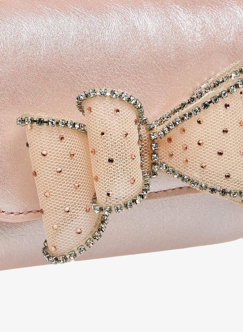 Celeste Bow Embellished Crossbody Bag with Chain Strap - Image 5