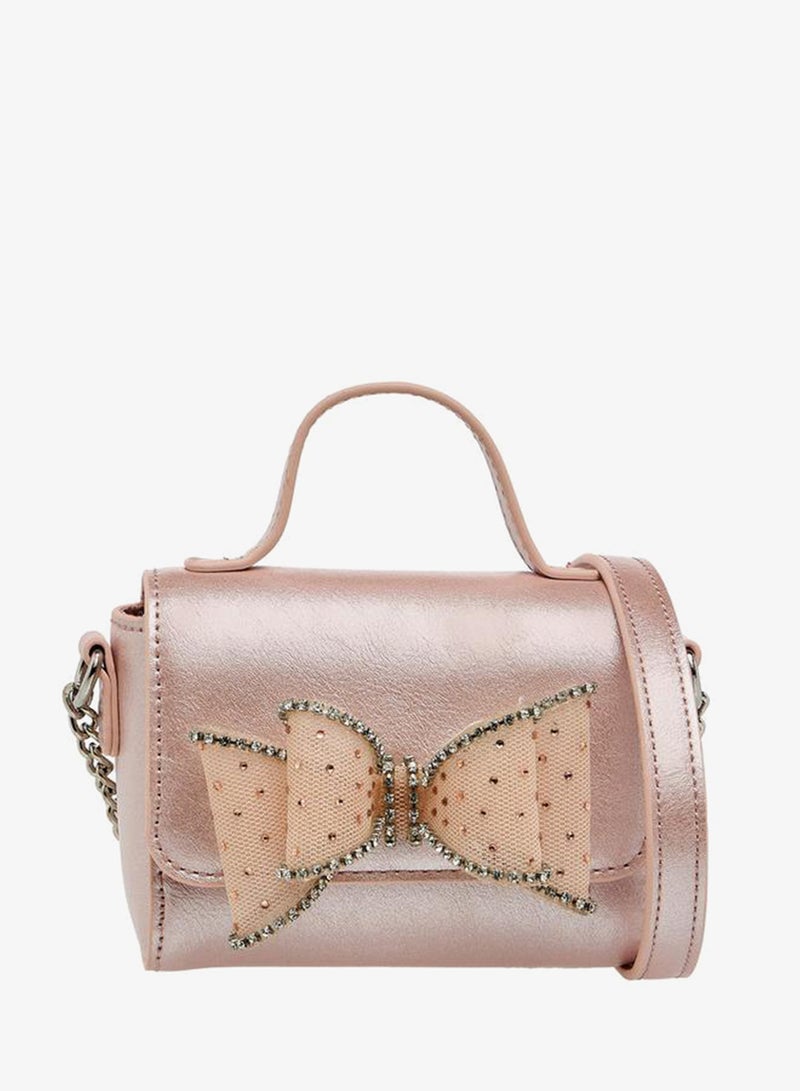 Celeste Bow Embellished Crossbody Bag with Chain Strap - Image 1