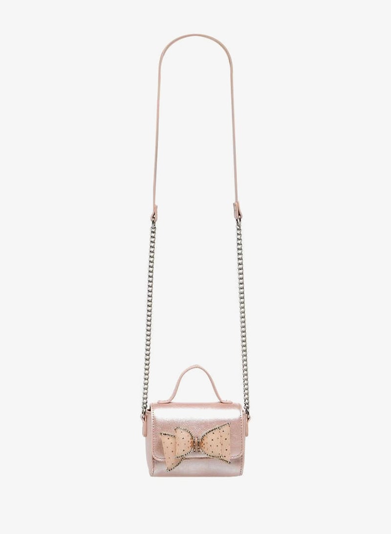 Celeste Bow Embellished Crossbody Bag with Chain Strap - Image 3