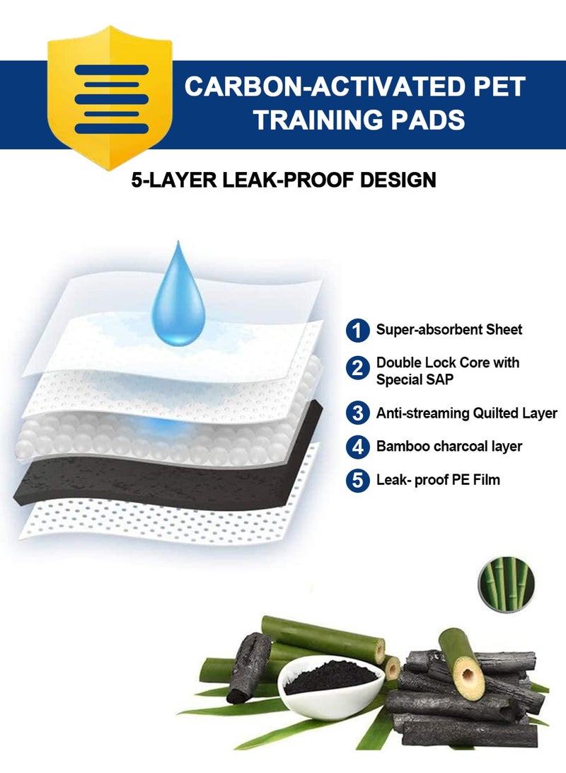 URbazaar Charcoal Dog Pee Pads 23“x17.7”, Puppy Pads M 50 Count, Potty Pads for Dogs, Disposable Urine Bed Pads for Odor-Control, M Piddle Underpads, Training Liners for Housebreaking  - Image 3