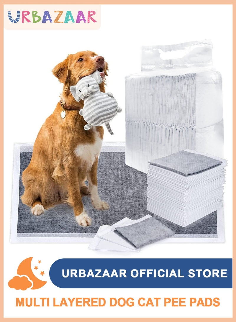 URbazaar Charcoal Dog Pee Pads 23“x17.7”, Puppy Pads M 50 Count, Potty Pads for Dogs, Disposable Urine Bed Pads for Odor-Control, M Piddle Underpads, Training Liners for Housebreaking  - Image 1