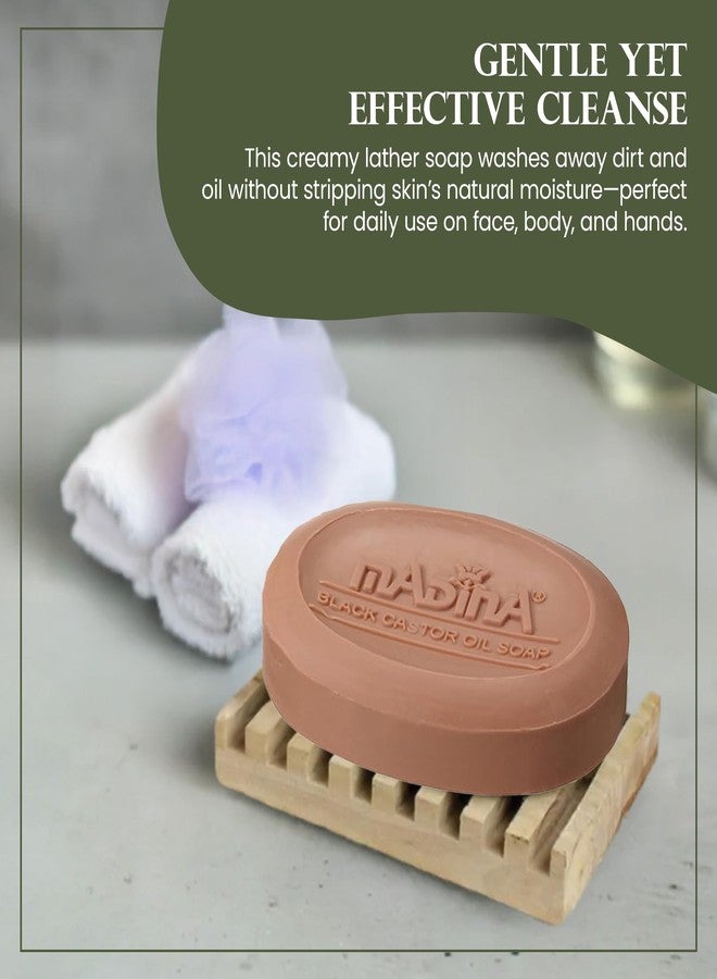 Madina Jamaican Black Castor Oil Soap Bar – Deep Moisturizing, Hydrating, 100% Vegetable-Based, Halal & RSPO Certified, Gentle Cleanser for All Skin Types, 6 Pack (3.5 oz Each) - Image 5