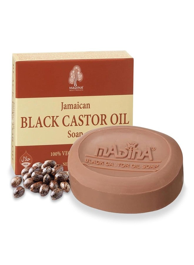 Madina Jamaican Black Castor Oil Soap Bar – Deep Moisturizing, Hydrating, 100% Vegetable-Based, Halal & RSPO Certified, Gentle Cleanser for All Skin Types, 6 Pack (3.5 oz Each) - Image 1