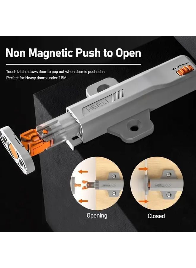 4 Pack Heavy Duty 30N Spring Loaded Self Closing Door Catches Polished Metal Plastic - Image 4