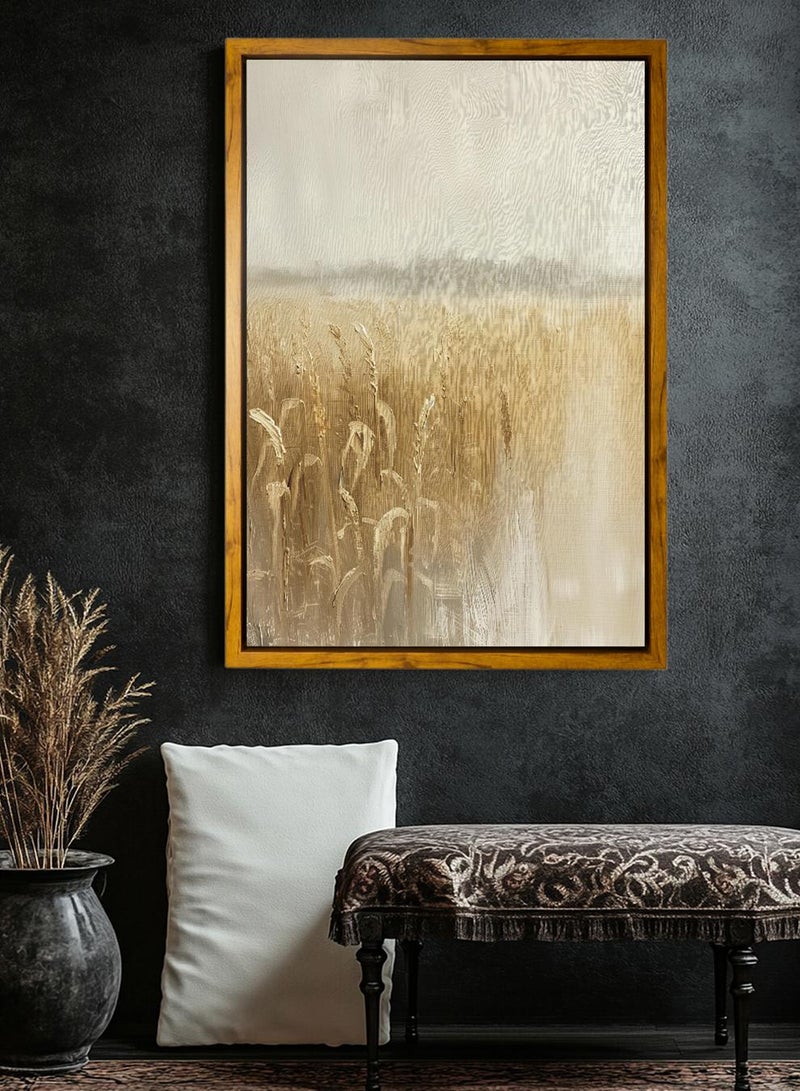 لوحة كانفاس على إطار خشبي بإطار خارجي باللون الخشبي وتصميم كلاسيكي لفن زيتي - Image 4