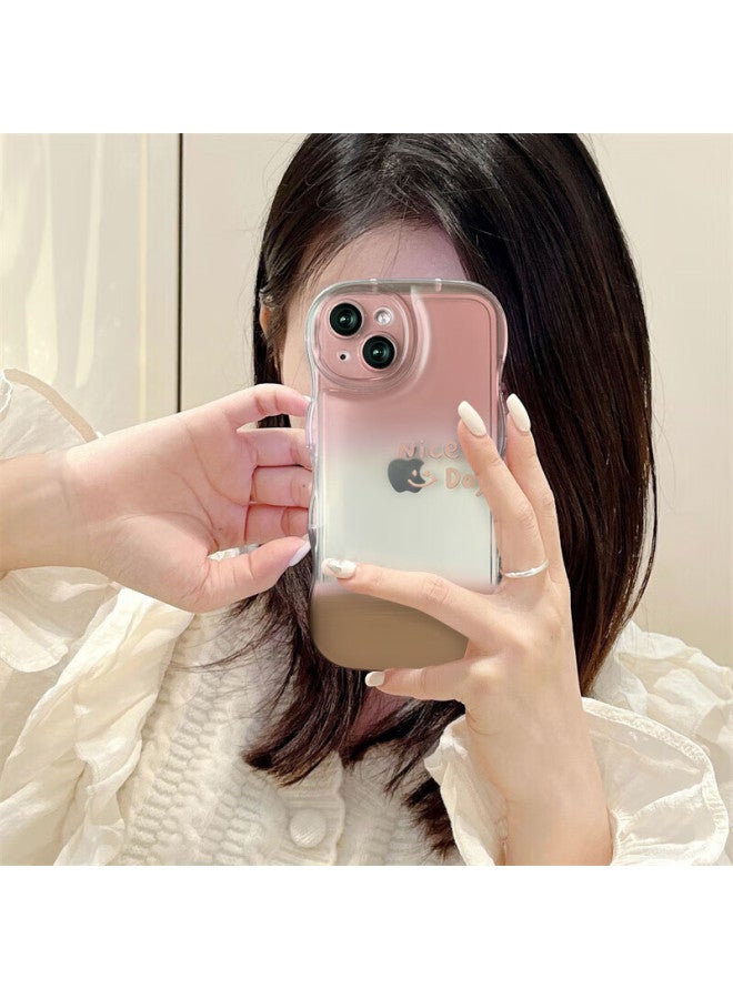 Jiang Ming Jiangming Apple 13 Protective Case Iphone 13 Full Coverage Shockproof Scratch-Resistant Wave Bubble Soft Shell Girl Style Smooth Touch Wear-Resistant Gradient Pink Fashion Fresh - Image 2