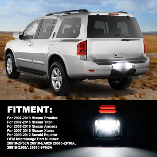 litzland LED License Plate Light Tag Lamp Assembly Compatible with Nissan Navara D40 Frontier 2007-2015 Armada 2008-2016 LED Number Plate Lamps Fit for Suzuki Equator 2009-2012 - Image 2
