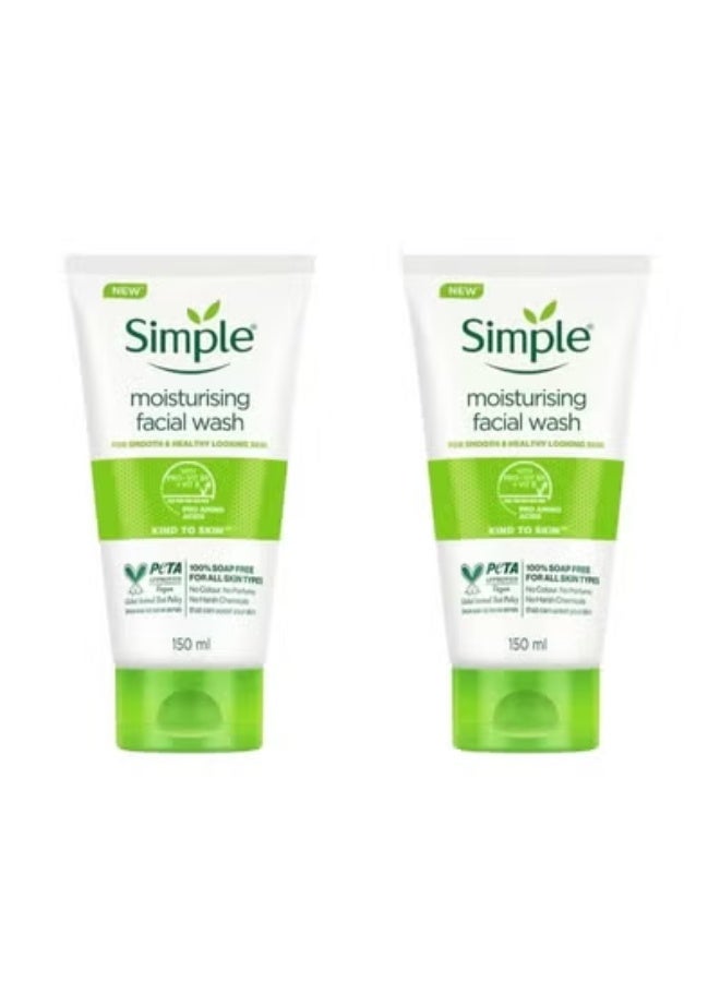 simple 2pc Simple Moisturising Facial Wash 150 Ml - Image 1