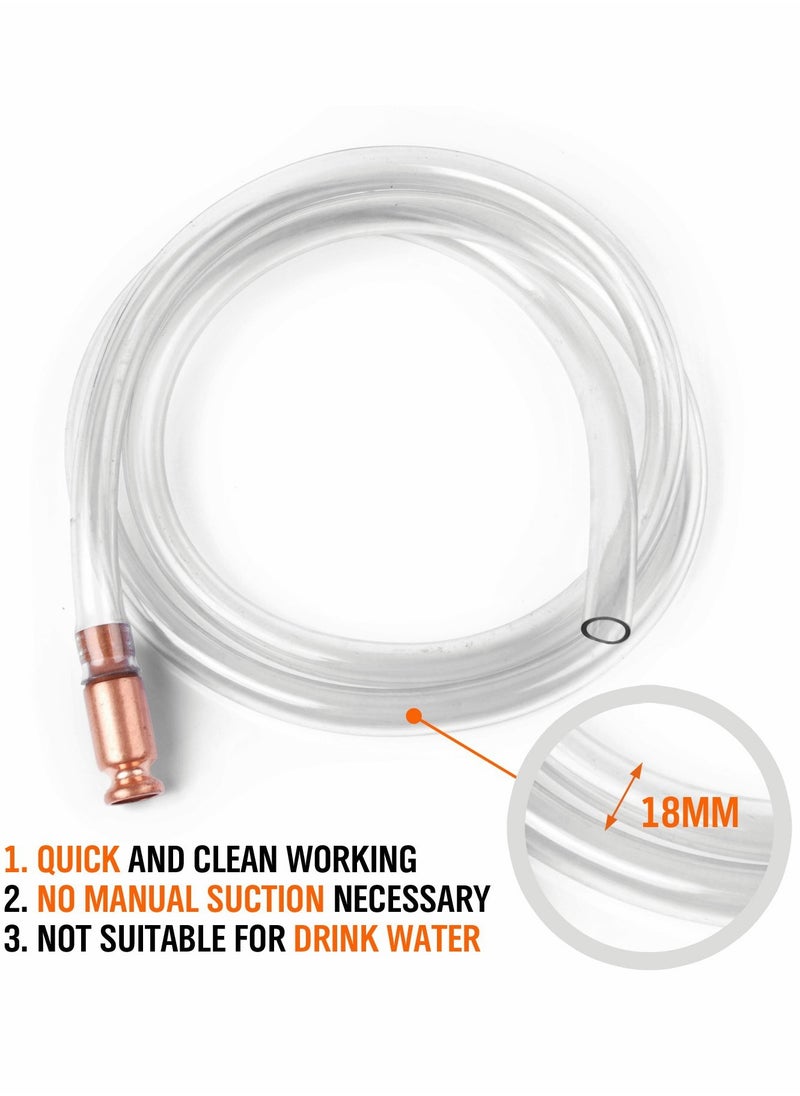 Generic 6FT Gas Siphon Pump - Versatile & Easy to Use with Safe 1/2" Valve Tubing (White)  - Image 2