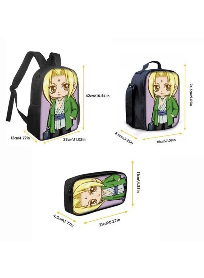 عام حقيبة ظهر مطبوعة بالرسوم المتحركة + حقيبة يد + مجموعة حقيبة قلم، مجموعة حقيبة عملية من ثلاث قطع (يتوفر الطلاب والأطفال والأصدقاء وتسلق الجبال وما إلى ذلك) - 47 - Image 3